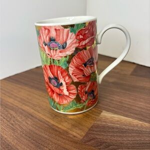 DUNOON Scotland Coffee/Tea Mug - Gold Oriental Poppies